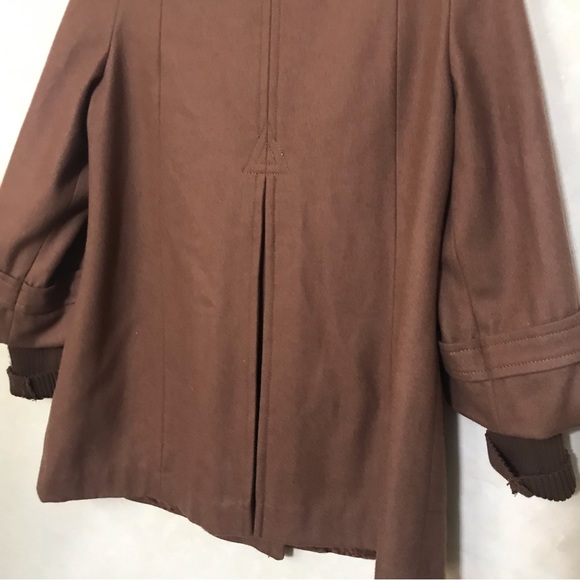 Express Women’s Wool Brown Double Breasted Peacoat Size Small - Picture 7 of 8